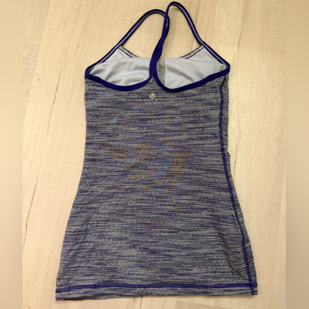 Lululemon Women’s Heathered Blue Strappy Tank Top - Picture 2 of 3